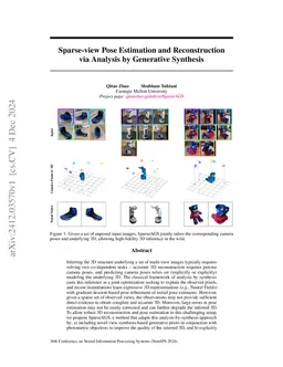 Sparse-view Pose Estimation and Reconstruction via Analysis by
  Generative Synthesis