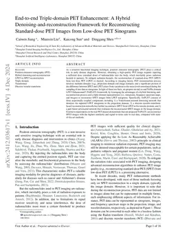 End-to-end Triple-domain PET Enhancement: A Hybrid
  Denoising-and-reconstruction Framework for Reconstructing Standard-dose PET
  Images from Low-dose PET Sinograms