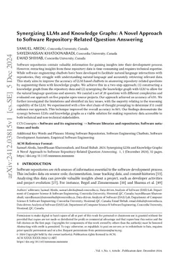 Synergizing LLMs and Knowledge Graphs: A Novel Approach to Software Repository-Related Question Answering