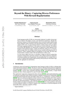 Beyond the Binary: Capturing Diverse Preferences With Reward
  Regularization