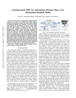 Learning Based MPC for Autonomous Driving Using a Low Dimensional
  Residual Model