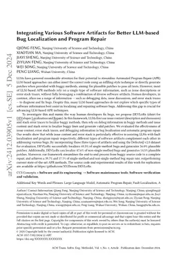 Integrating Various Software Artifacts for Better LLM-based Bug Localization and Program Repair