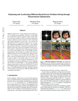 Enhancing and Accelerating Diffusion-Based Inverse Problem Solving
  through Measurements Optimization