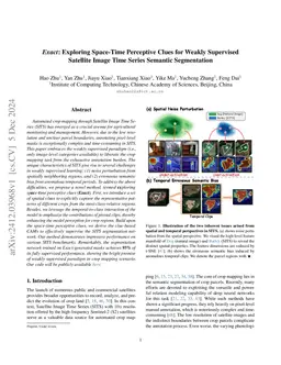 Exact: Exploring Space-Time Perceptive Clues for Weakly Supervised
  Satellite Image Time Series Semantic Segmentation
