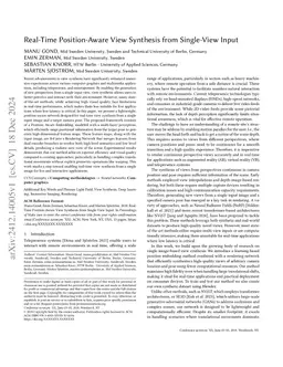 Real-Time Position-Aware View Synthesis from Single-View Input
