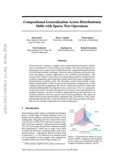 Compositional Generalization Across Distributional Shifts with Sparse
  Tree Operations