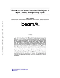 Future Research Avenues for Artificial Intelligence in Digital Gaming:
  An Exploratory Report