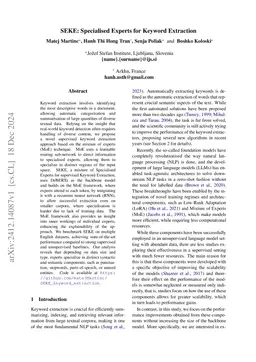 SEKE: Specialised Experts for Keyword Extraction