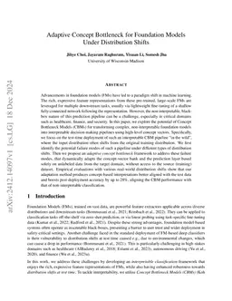 Adaptive Concept Bottleneck for Foundation Models Under Distribution
  Shifts