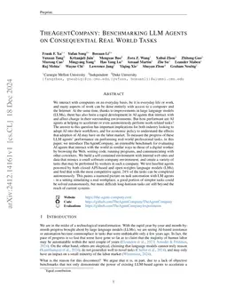 TheAgentCompany: Benchmarking LLM Agents on Consequential Real World Tasks
