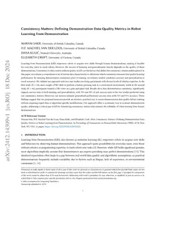 Consistency Matters: Defining Demonstration Data Quality Metrics in Robot Learning from Demonstration