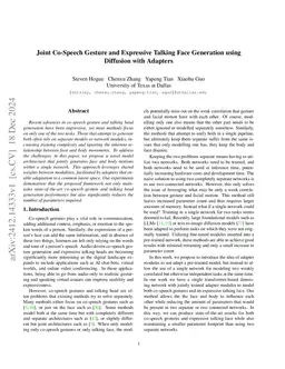Joint Co-Speech Gesture and Expressive Talking Face Generation using
  Diffusion with Adapters