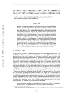 Enabling Realtime Reinforcement Learning at Scale with Staggered
  Asynchronous Inference