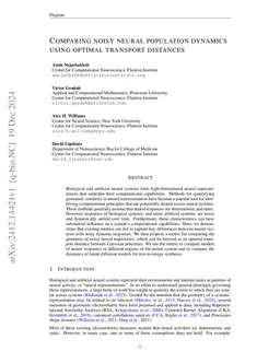 Comparing noisy neural population dynamics using optimal transport
  distances