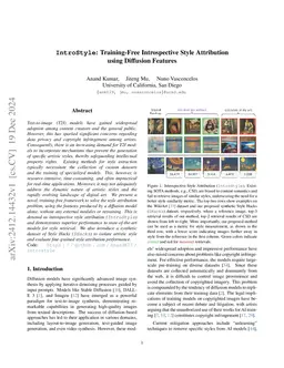 IntroStyle: Training-Free Introspective Style Attribution using Diffusion Features