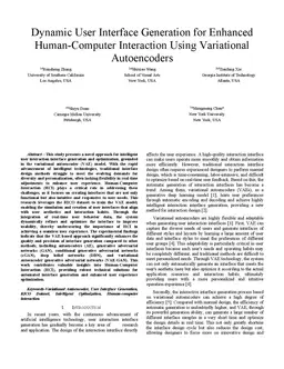 Dynamic User Interface Generation for Enhanced Human-Computer
  Interaction Using Variational Autoencoders