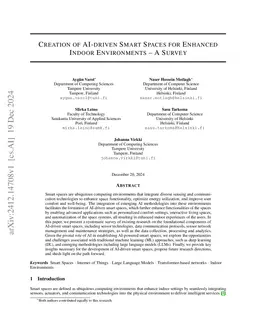 Creation of AI-driven Smart Spaces for Enhanced Indoor Environments -- A
  Survey