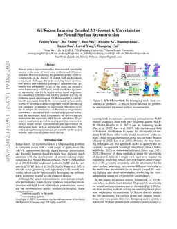 GURecon: Learning Detailed 3D Geometric Uncertainties for Neural Surface Reconstruction