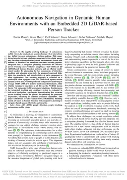 Autonomous Navigation in Dynamic Human Environments with an Embedded 2D
  LiDAR-based Person Tracker