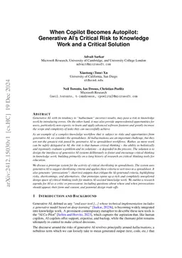 When Copilot Becomes Autopilot: Generative AI's Critical Risk to
  Knowledge Work and a Critical Solution