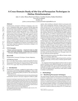 A Cross-Domain Study of the Use of Persuasion Techniques in Online
  Disinformation