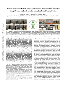 Human-Humanoid Robots Cross-Embodiment Behavior-Skill Transfer Using
  Decomposed Adversarial Learning from Demonstration