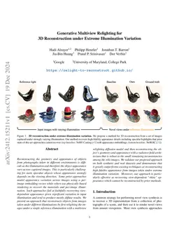 Generative Multiview Relighting for 3D Reconstruction under Extreme
  Illumination Variation