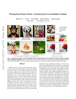 Flowing from Words to Pixels: A Noise-Free Framework for Cross-Modality Evolution