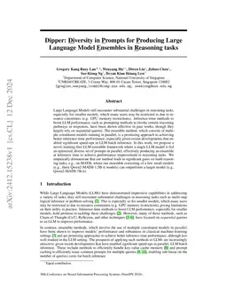 Dipper: Diversity in Prompts for Producing Large Language Model Ensembles in Reasoning tasks