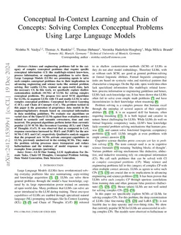Conceptual In-Context Learning and Chain of Concepts: Solving Complex
  Conceptual Problems Using Large Language Models