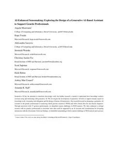 AI-Enhanced Sensemaking: Exploring the Design of a Generative AI-Based
  Assistant to Support Genetic Professionals