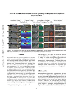 LiHi-GS: LiDAR-Supervised Gaussian Splatting for Highway Driving Scene Reconstruction