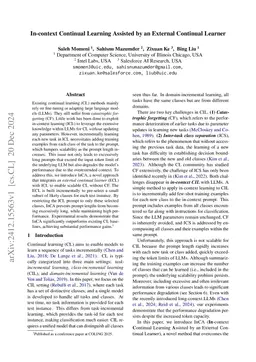 In-context Continual Learning Assisted by an External Continual Learner