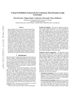 A Deep Probabilistic Framework for Continuous Time Dynamic Graph
  Generation