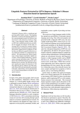 Linguistic Features Extracted by GPT-4 Improve Alzheimer's Disease
  Detection based on Spontaneous Speech