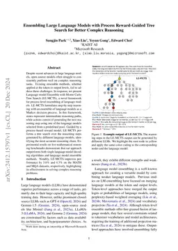 Ensembling Large Language Models with Process Reward-Guided Tree Search
  for Better Complex Reasoning