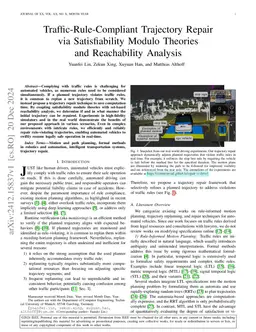 Traffic-Rule-Compliant Trajectory Repair via Satisfiability Modulo Theories and Reachability Analysis