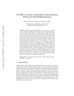 CCNDF: Curvature Constrained Neural Distance Fields from 3D LiDAR
  Sequences