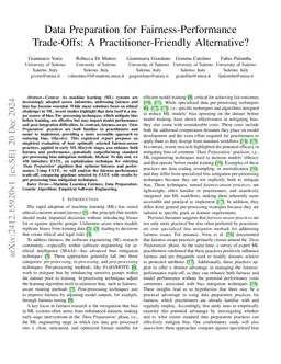 Data Preparation for Fairness-Performance Trade-Offs: A
  Practitioner-Friendly Alternative?