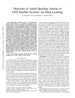 Detection of Aerial Spoofing Attacks to LEO Satellite Systems via Deep Learning