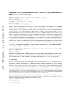 Designing Visual Explanations and Learner Controls to Engage Adolescents
  in AI-Supported Exercise Selection