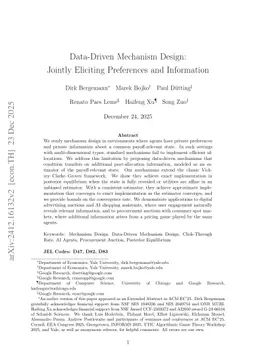 Data-Driven Mechanism Design: Jointly Eliciting Preferences and Information