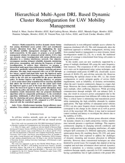Hierarchical Multi-Agent DRL Based Dynamic Cluster Reconfiguration for UAV Mobility Management