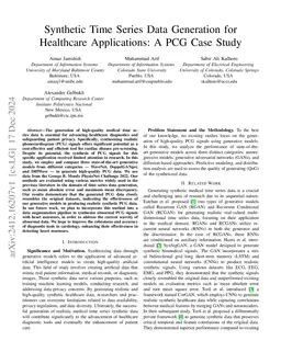 Synthetic Time Series Data Generation for Healthcare Applications: A PCG
  Case Study