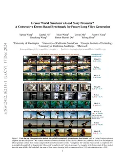 Is Your World Simulator a Good Story Presenter? A Consecutive
  Events-Based Benchmark for Future Long Video Generation