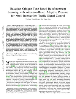Bayesian Critique-Tune-Based Reinforcement Learning with Adaptive
  Pressure for Multi-Intersection Traffic Signal Control