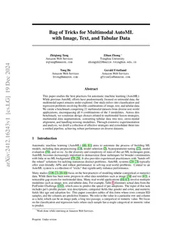 Bag of Tricks for Multimodal AutoML with Image, Text, and Tabular Data