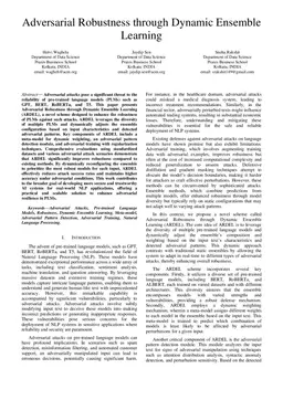 Adversarial Robustness through Dynamic Ensemble Learning