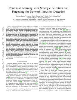 Continual Learning with Strategic Selection and Forgetting for Network Intrusion Detection