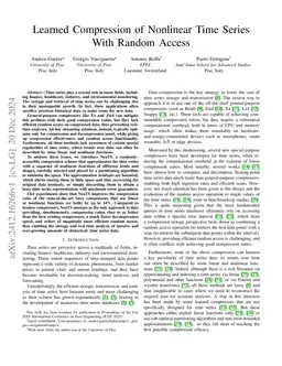 Learned Compression of Nonlinear Time Series With Random Access